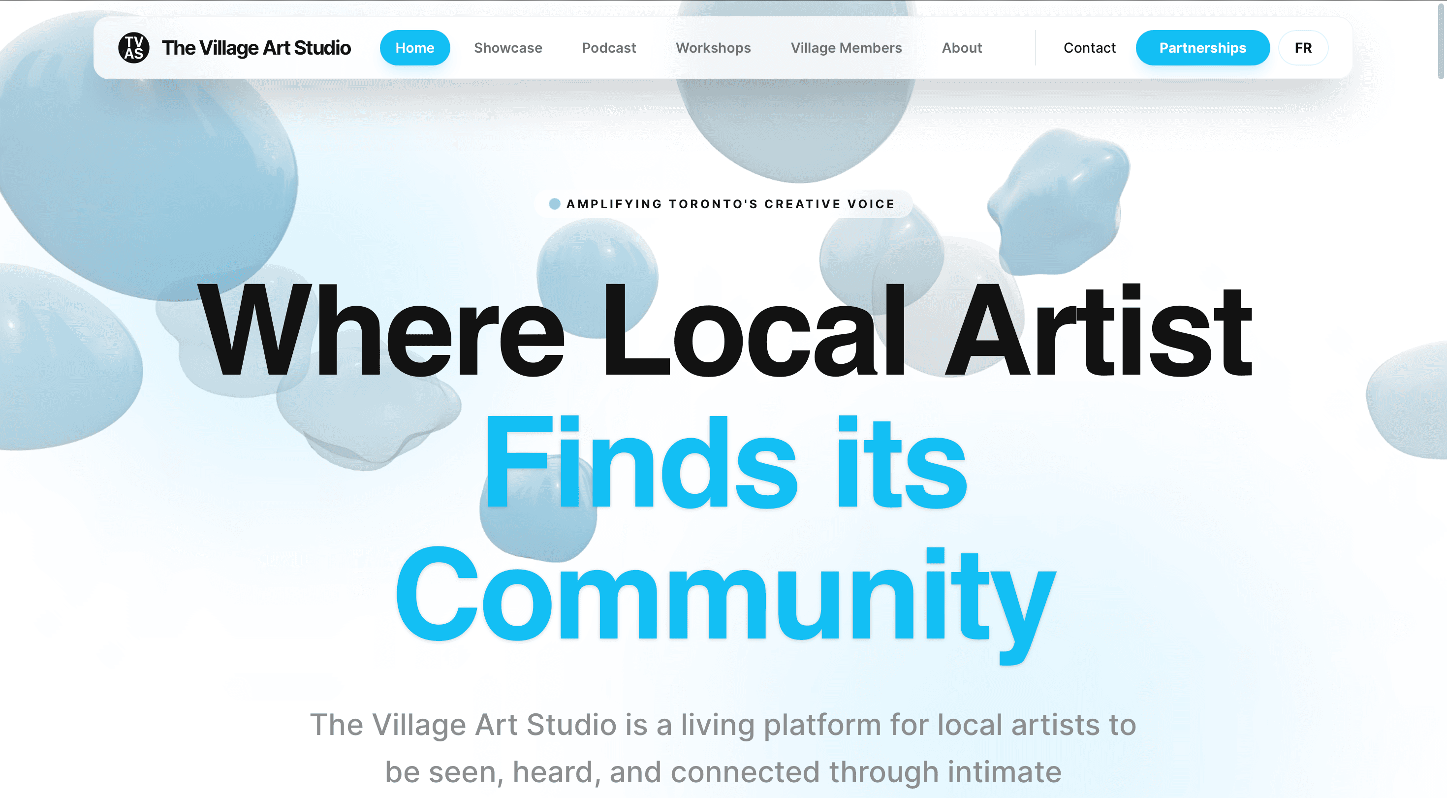 English route interface for The Village Art Studio