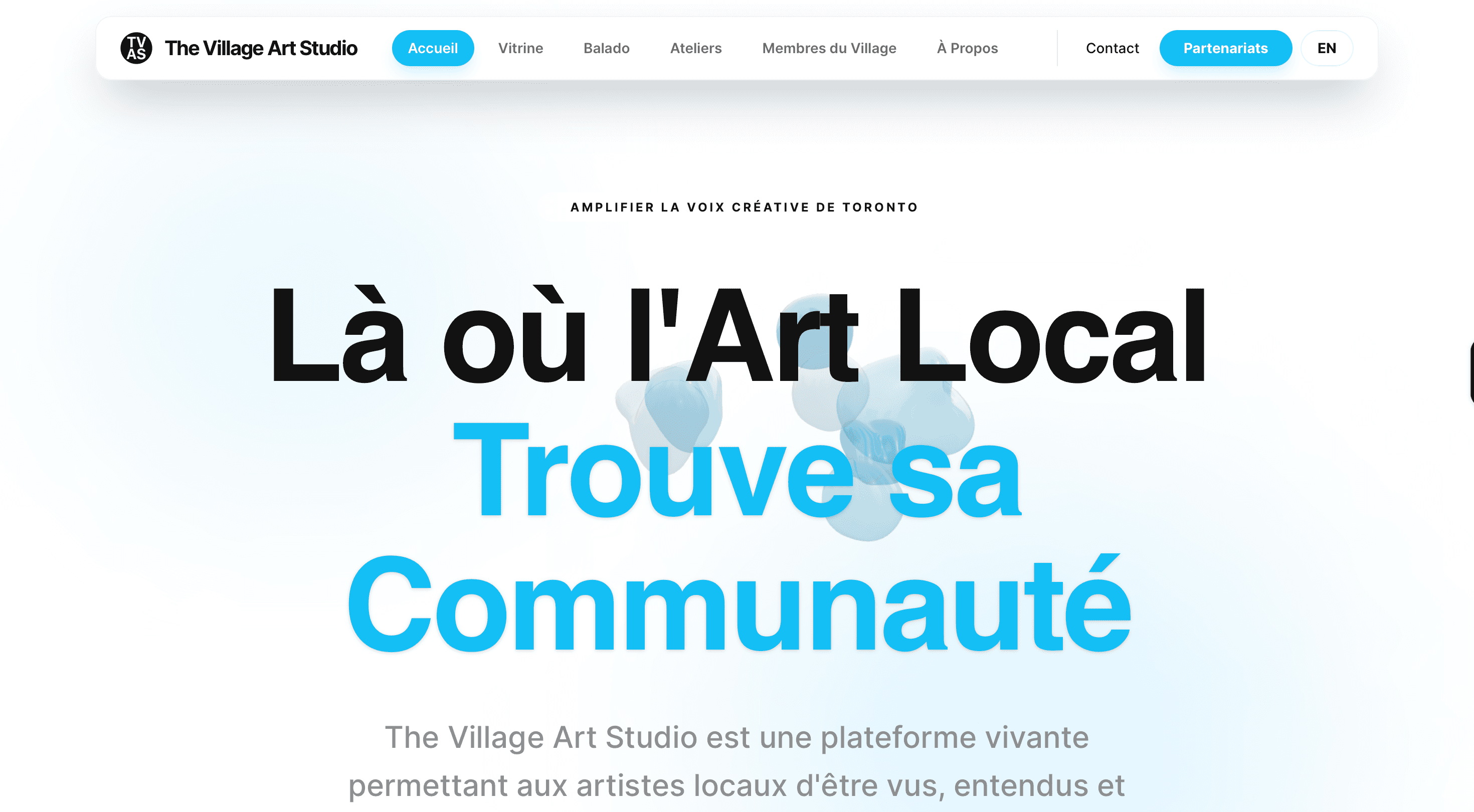 French route interface for The Village Art Studio
