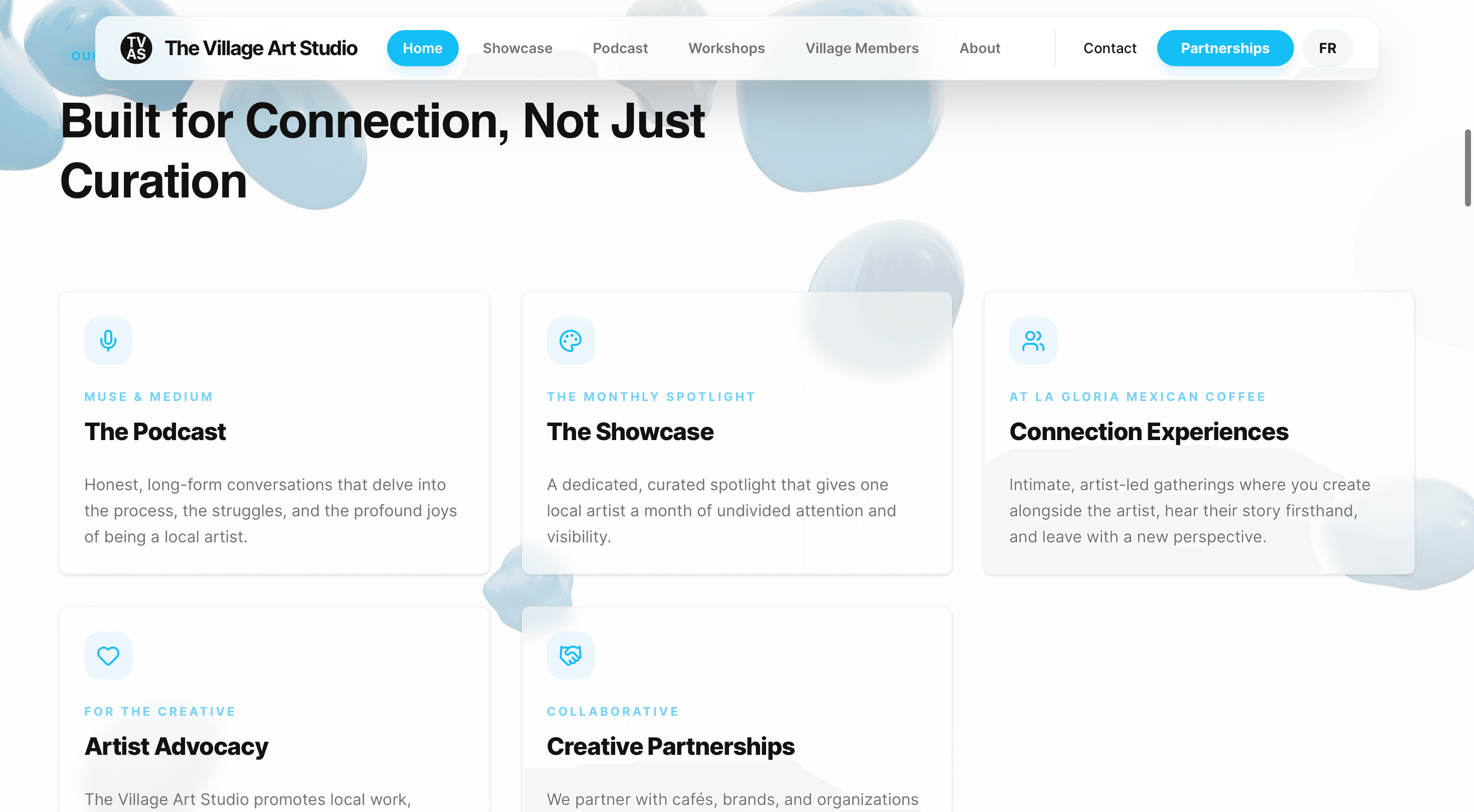Platform ecosystem showing podcast, showcase, workshops, advocacy, and partnerships