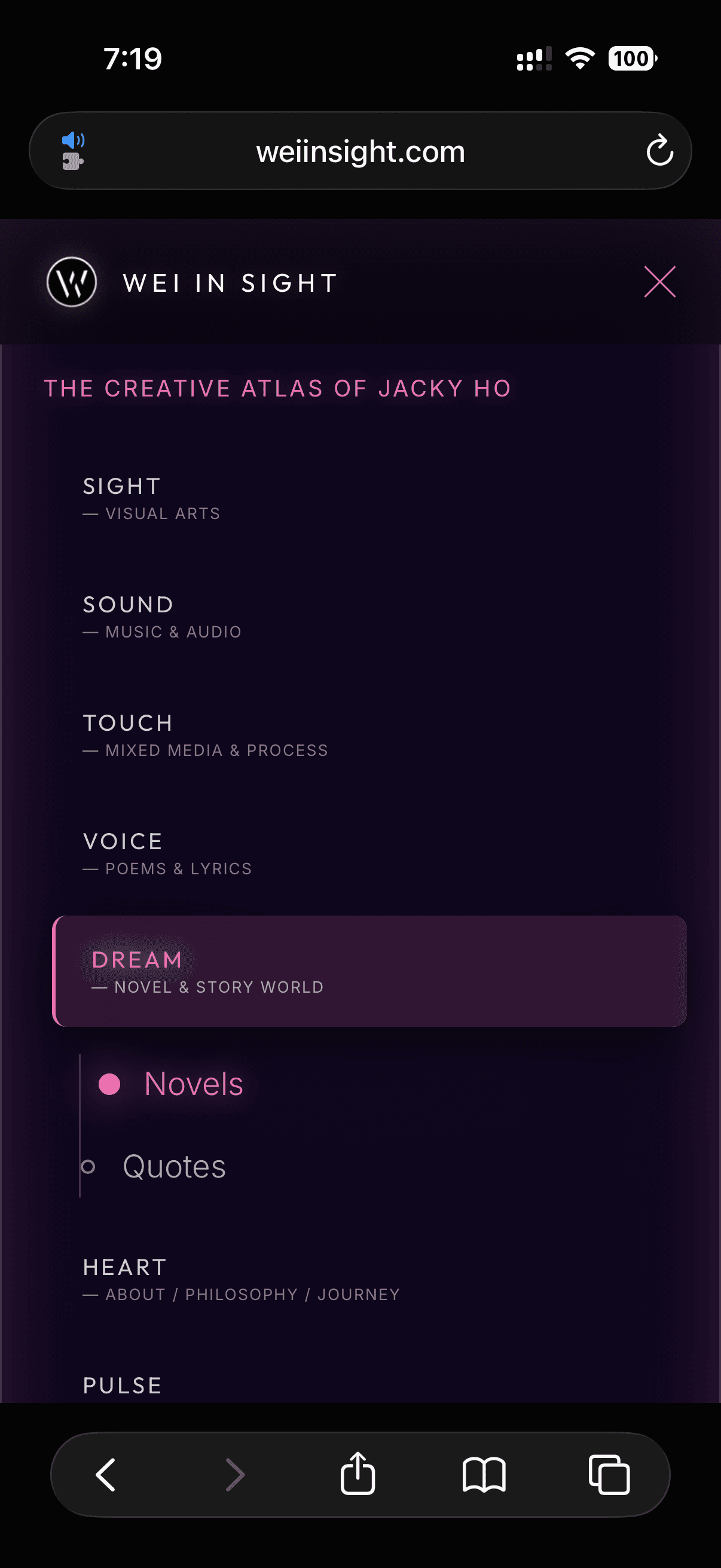 Mobile navigation and content page part 2